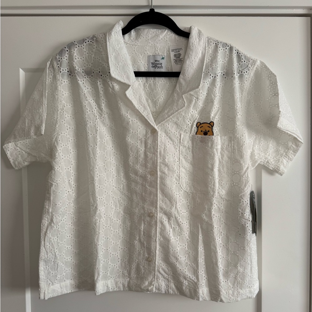 Disney Pooh Bear Short Sleeve Button Down